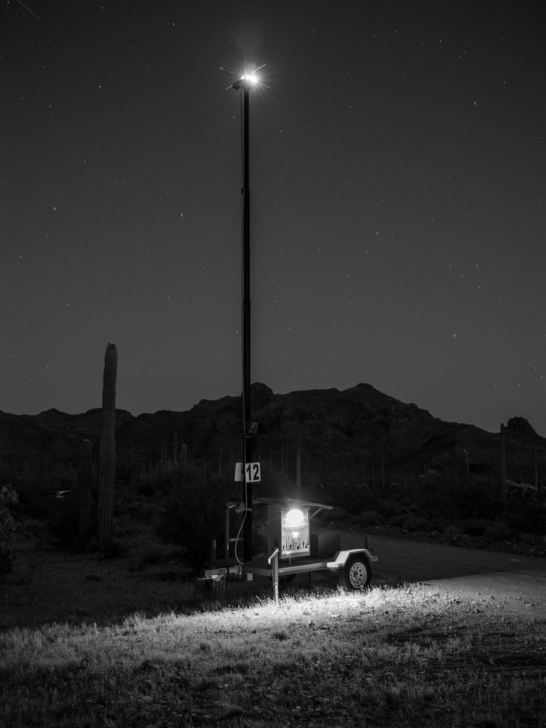 A Missing Migrant Program rescue beacon in Organ Pipe Cactus National Monument near the U.S.-Mexico border in Arizona.