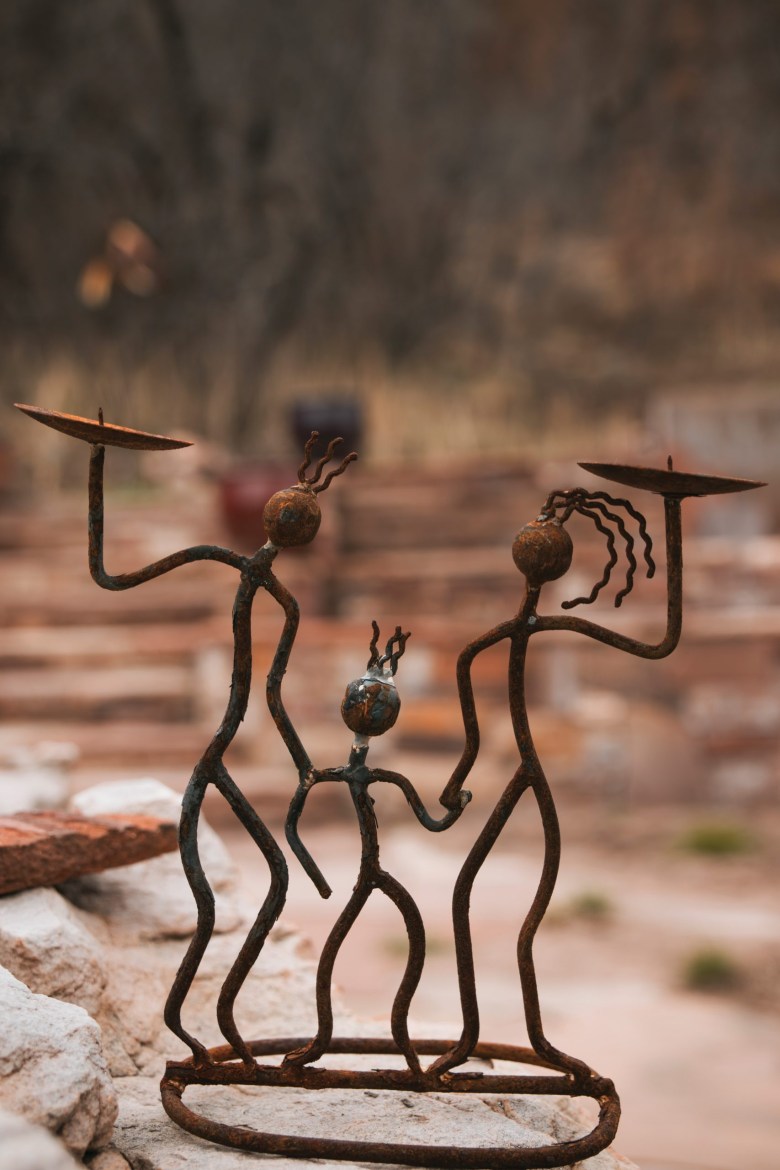 A metal candle holder that belonged to the writer’s friend Makani, one of the few objects that survived when the fire destroyed their home.