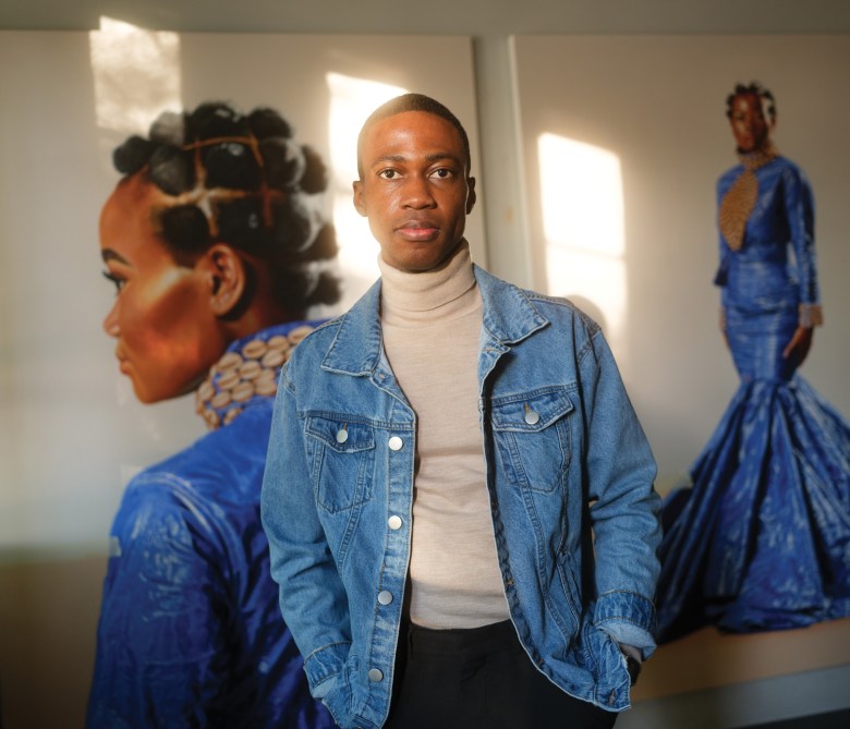 Papay Solomon in his studio in Phoenix.