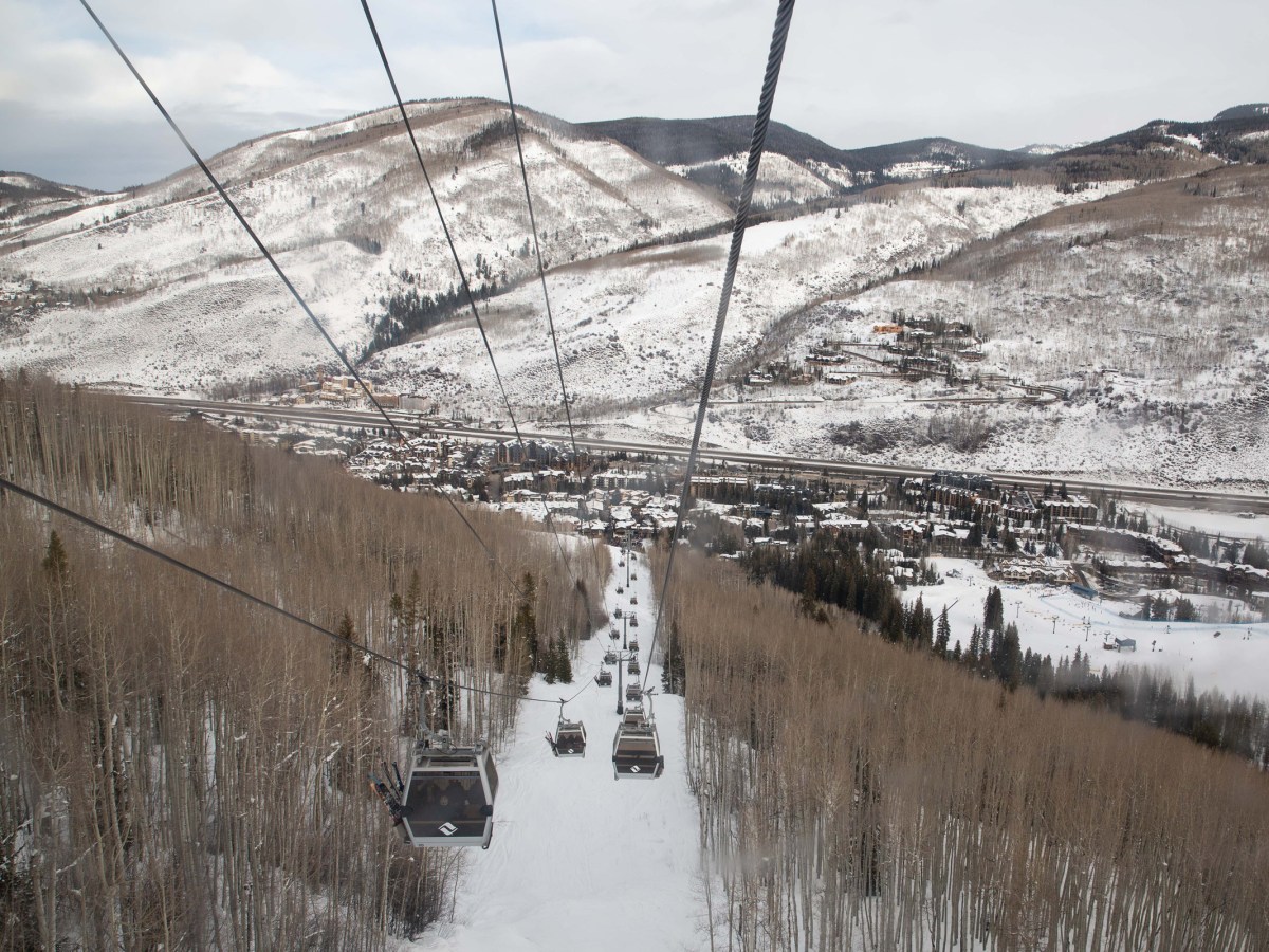 Vail, Colorado, as seen from the gondola that services Vail Ski Resort.