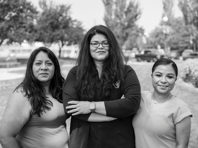 Felicitas Rodriguez, ELLA’s board secretary, ELLA founder Maria Fernandez and City Councilmember Vicky Frausto in a Sunnyside, Washington, park (pictured from left).