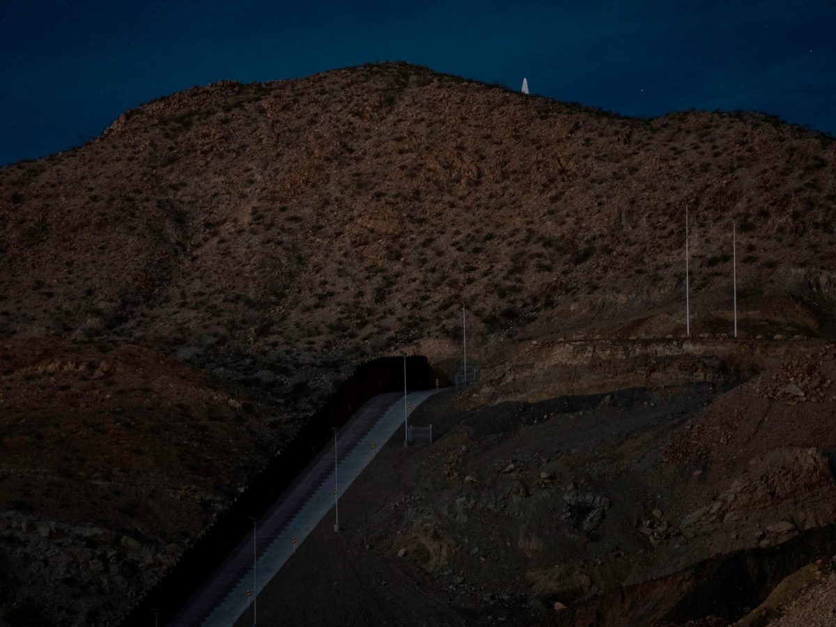 The terrain surrounding the U.S.-Mexico border near Sunland Park, New Mexico, is treacherous. The soil is sandy and hard to walk through, and the topography varies.