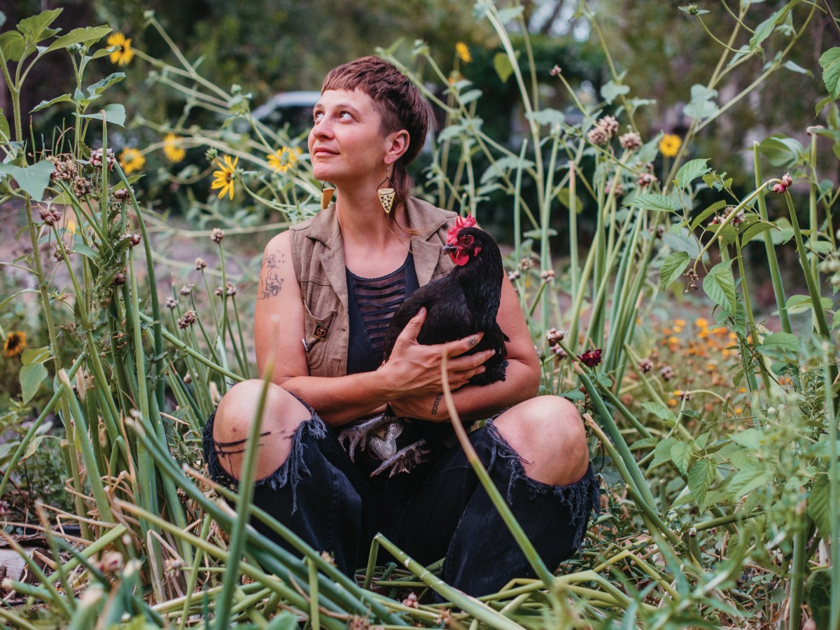 Rikki Longino, founder of Mobile Moon, in the garden at the Moonstead last summer.