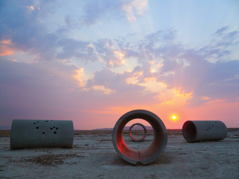 Nancy Holt, Sun Tunnels, Great Basin Desert, Utah, 1973-
1976. Concrete, steel, and earth. 110 1/2 x 822 x 636 inches. Art © Estate of Nancy Holt/Licensed by VAGA, New York, NY. Courtesy of the Estate of Nancy Holt.