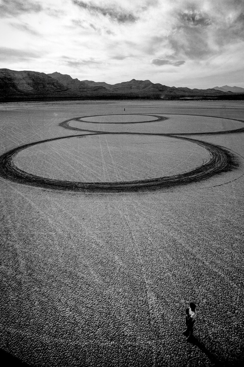 Michael Heizer’s Circular Surface Planar Displacement Drawing, Jean Dry Lake, Nevada, 1970.