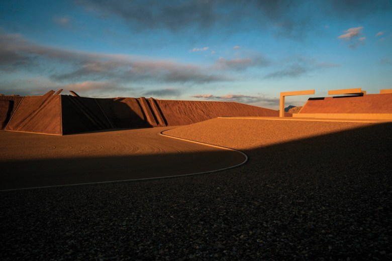 A view of Complex One, the first segment of City that Michael Heizer built, in Garden Valley, Nevada.