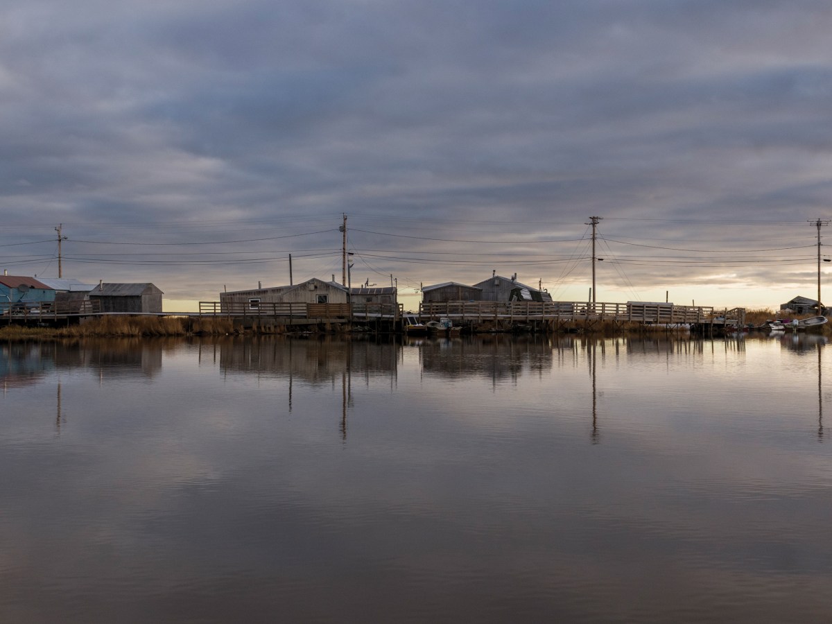 Infrastructure on the Akiuk side of Kasigluk, Alaska, is surrounded by water and vulnerable to flooding, permafrost thaw  and erosion.