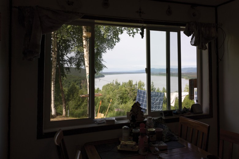 The view of the Yukon River from Katie and Ivan Kangas’ dining room.