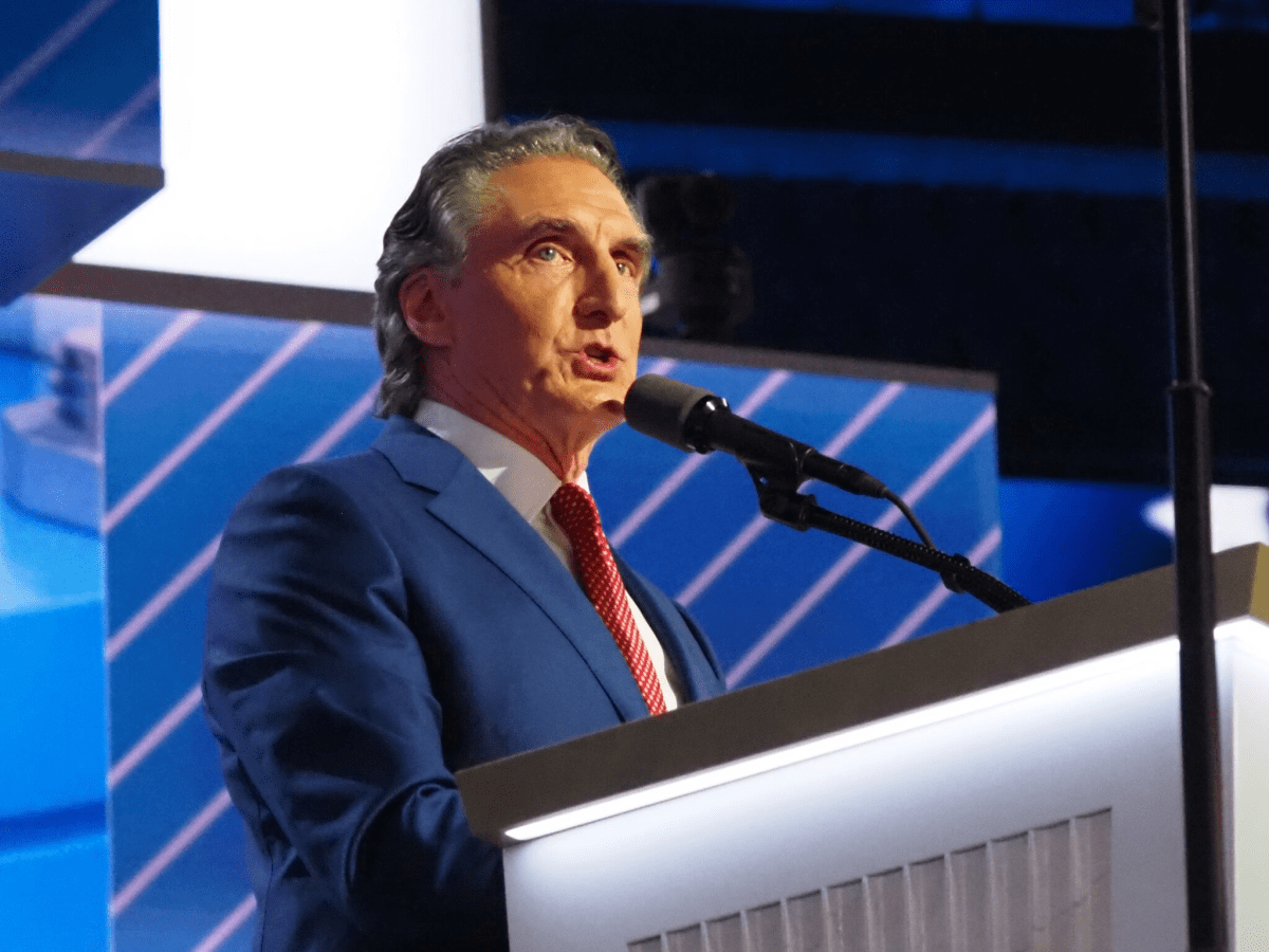 North Dakota Gov. Doug Burgum speaks at the Republican National Convention in July 2024.